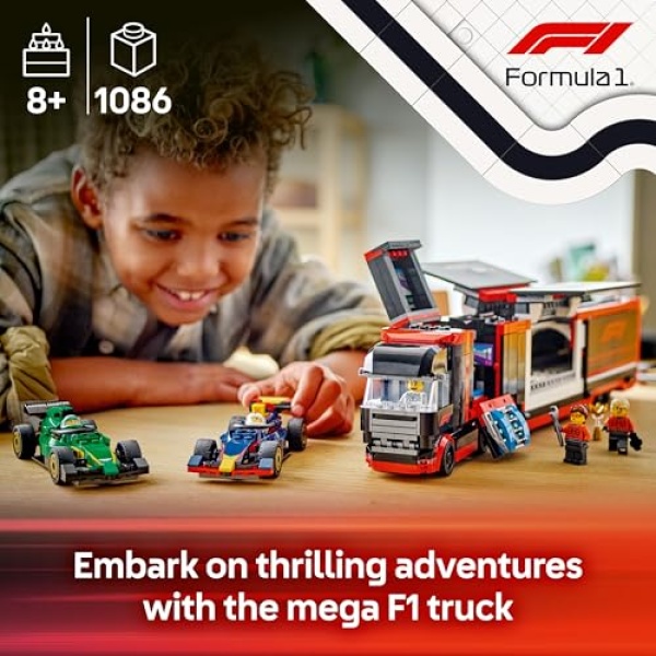 LEGO City F1 Truck with RB20 & AMR24 F1 Cars Playset 60445 - Image 2