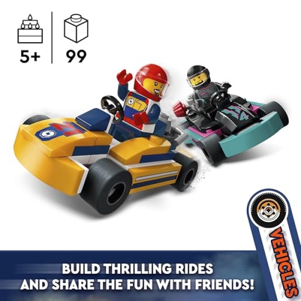 LEGO City Go-Karts and Race Drivers Vehicle Toys Set 60400 - Image 4