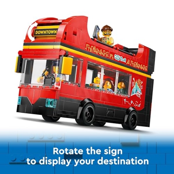 LEGO City Red Double-Decker Sightseeing Bus Toy Set 60407 - Image 5