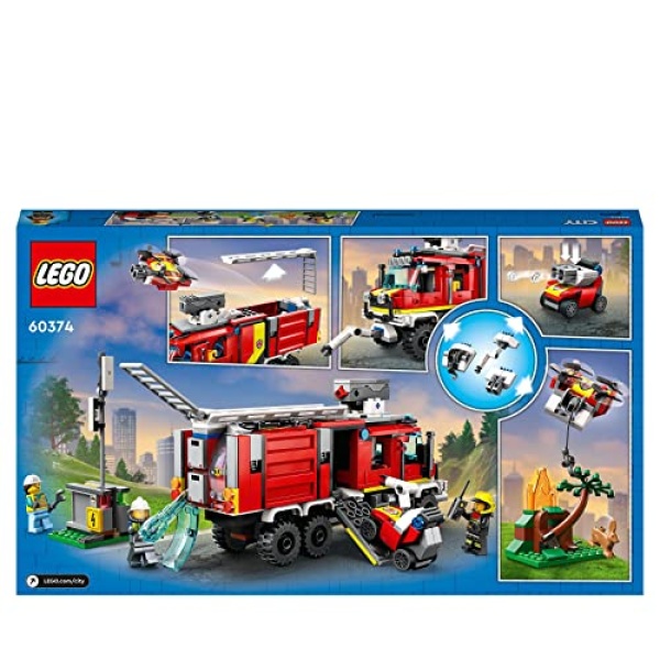 LEGO City Fire Command Unit Set with Fire Engine Toy 60374 - Image 9