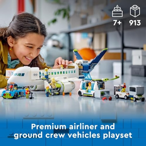 LEGO City Passenger Aeroplane Toy & 4 Airport Vehicles 60367 - Image 2