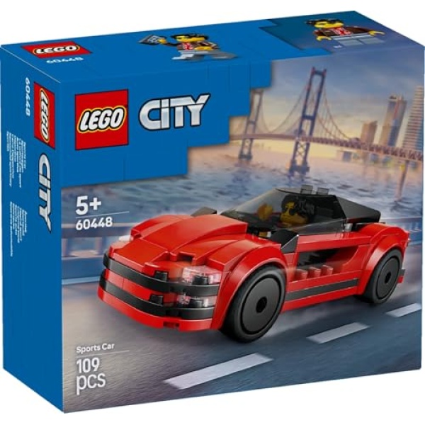 LEGO City Red Sports Car, Toy Supercar Vehicle Set 60448 - Image 6