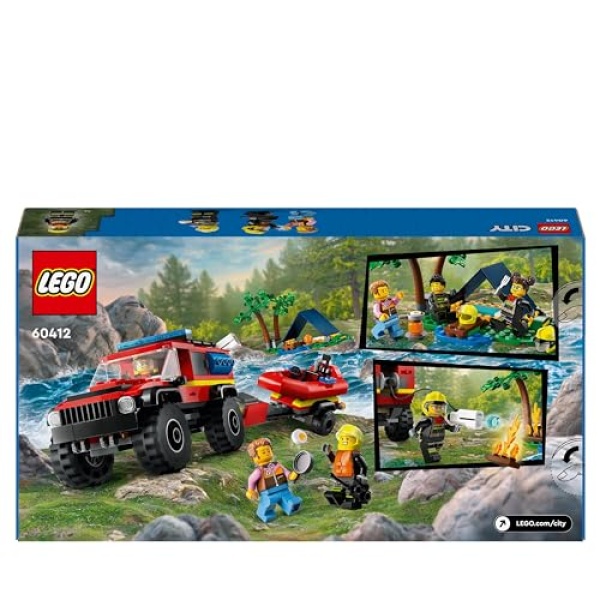 LEGO City 4x4 Fire Engine with Rescue Boat Toys 60412 - Image 7