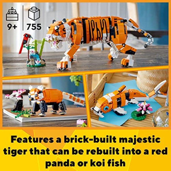 LEGO Creator 3in1 Majestic Tiger Animal Building Toy 31129 - Image 4