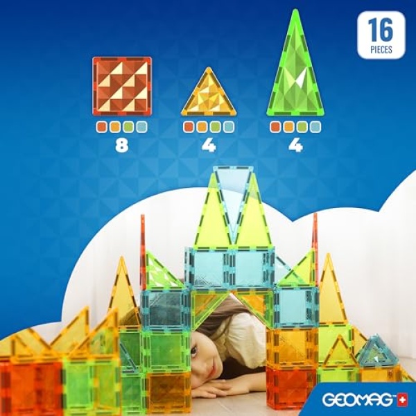 Geomag Magnetic Tiles Gems 16 pieces - Image 2