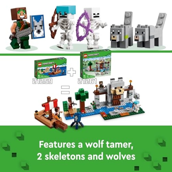LEGO Minecraft The Wolf Stronghold Video-Game Toy Set 21261 - Image 7