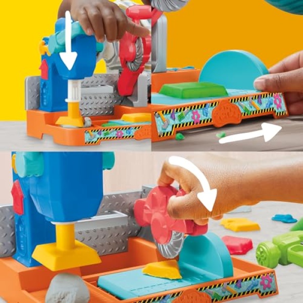 Play-Doh Stamp & Saw Tool Bench with 5 Tubs & 4 Accessories - Image 2