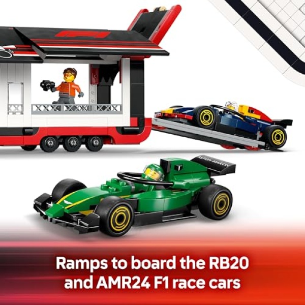 LEGO City F1 Truck with RB20 & AMR24 F1 Cars Playset 60445 - Image 5