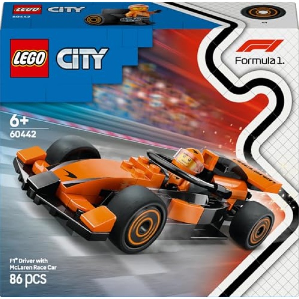 LEGO City F1 Driver with McLaren Race Car Toy Playset 60442 - Image 7