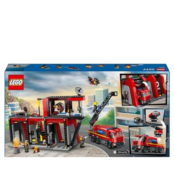 LEGO City Fire Station with Fire Engine Toy Playset 60414 - Image 8