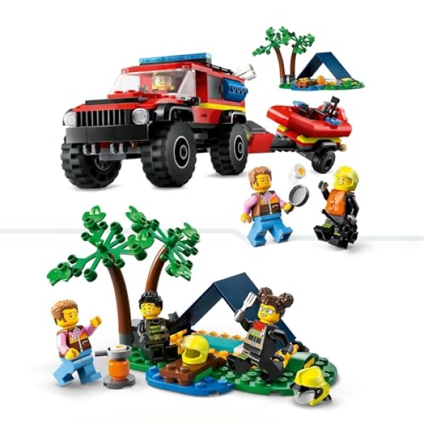 LEGO City 4x4 Fire Engine with Rescue Boat Toys 60412 - Image 3