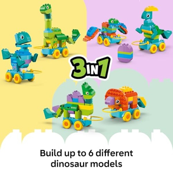 LEGO DUPLO 3in1 Dinosaurs on Wheels, Learning Toy Set 10451 - Image 3