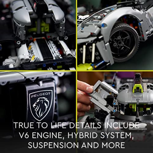 LEGO Technic PEUGEOT 9X8 24H Le Mans Hybrid Hypercar 42156 - Image 4