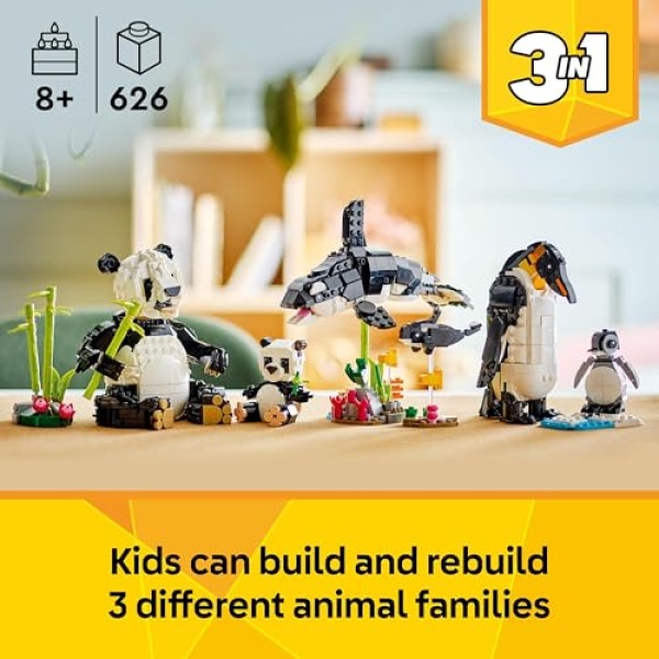 LEGO Creator 3in1 Wild Animals: Panda Family Toy Set 31165 - Image 2