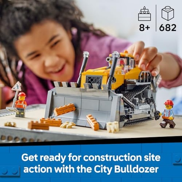 LEGO City Yellow Bulldozer Construction Vehicle Toy 60466 - Image 2