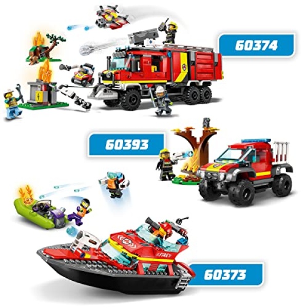 LEGO City Fire Rescue Boat Toy, Floats on Water Set 60373 - Image 6