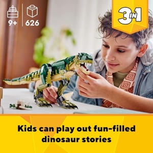 LEGO Creator 3in1 T. rex Figure, Toy Dinosaur Set 31151