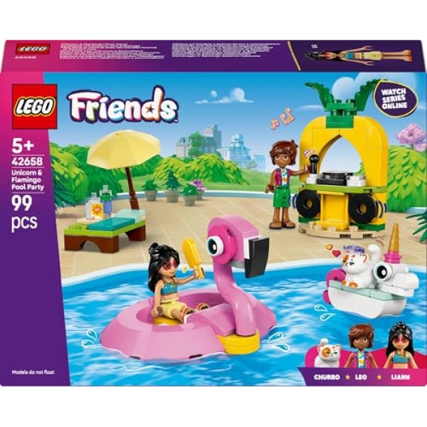 LEGO Friends Unicorn & Flamingo Pool Party Toy Set 42658 - Image 8
