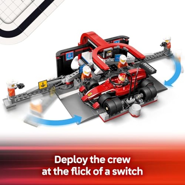 LEGO City F1 Pit Stop & Pit Crew with Ferrari Car Toy 60443 - Image 4