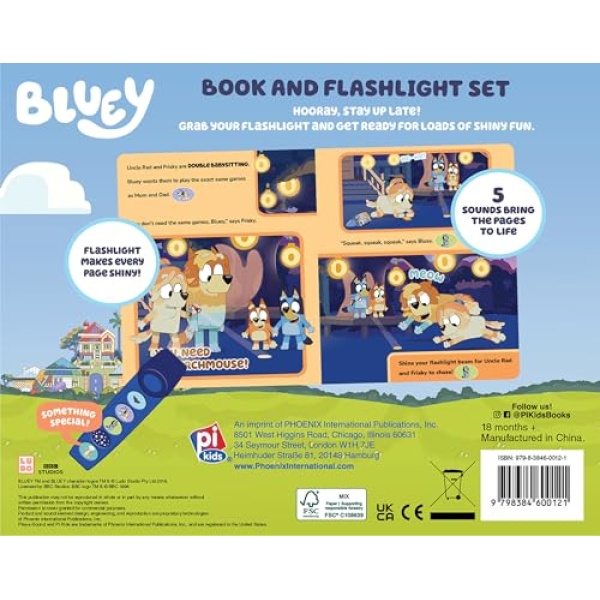 Bluey Interactive Book and 5-sound Flashlight Set