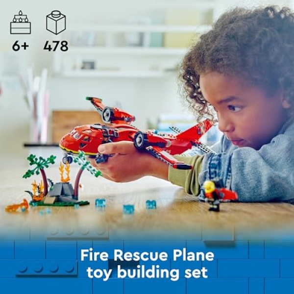 LEGO City Fire Rescue Plane Toy for Kids Aged 6 Plus 60413 - Image 2