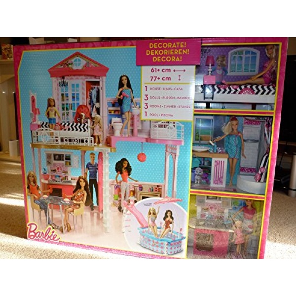 Complete Barbie Home Set with 3 Dolls and Pool - Image 6