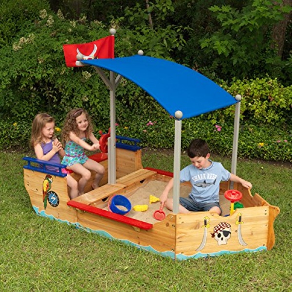 KidKraft Pirate Sandboat Sandbox - Image 2