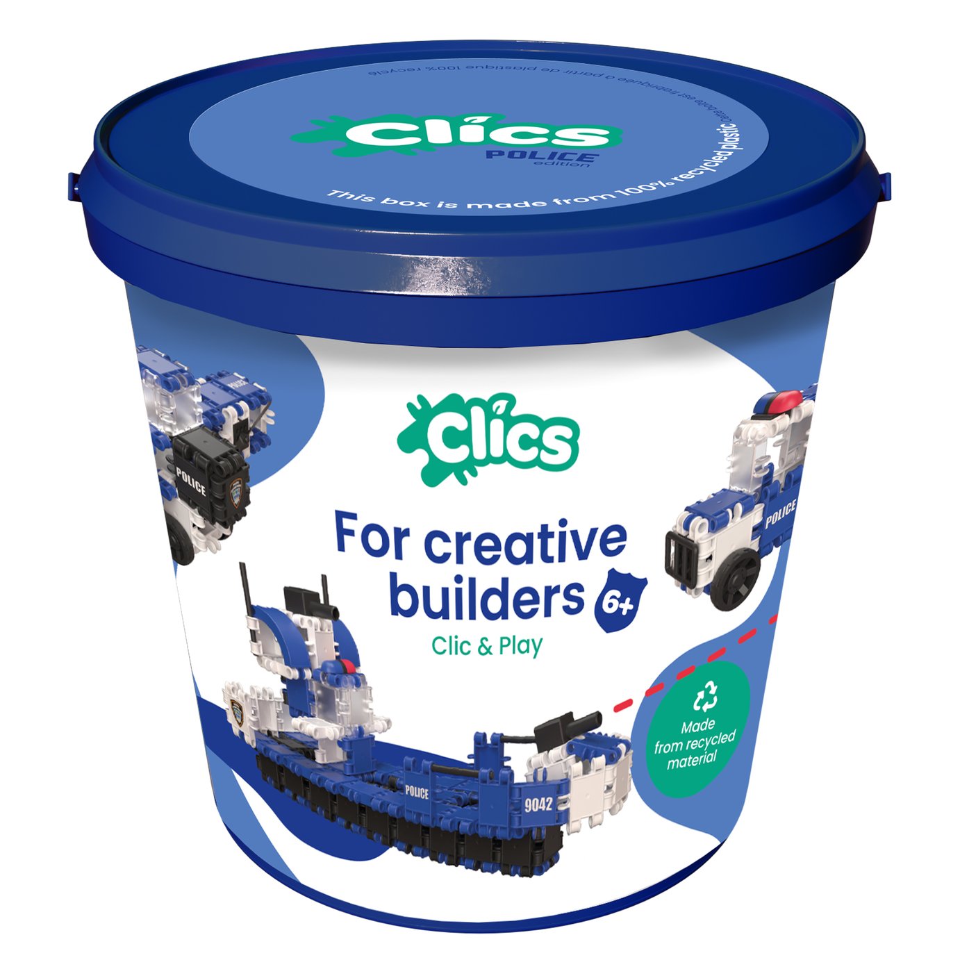 Clics Bucket Police Click and Play Bucket 135 Pieces