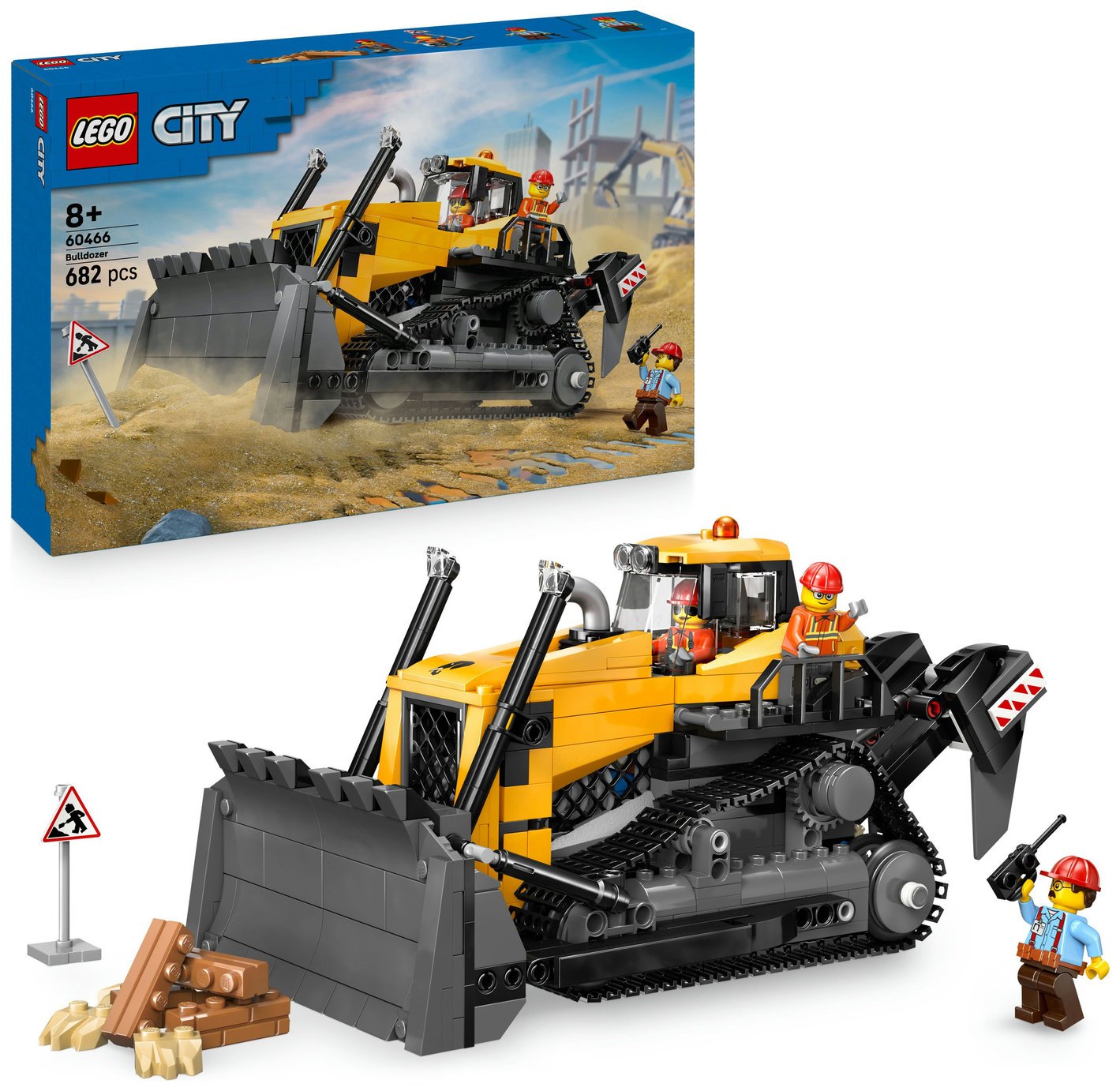 LEGO City Yellow Bulldozer Construction Vehicle Toy 60466