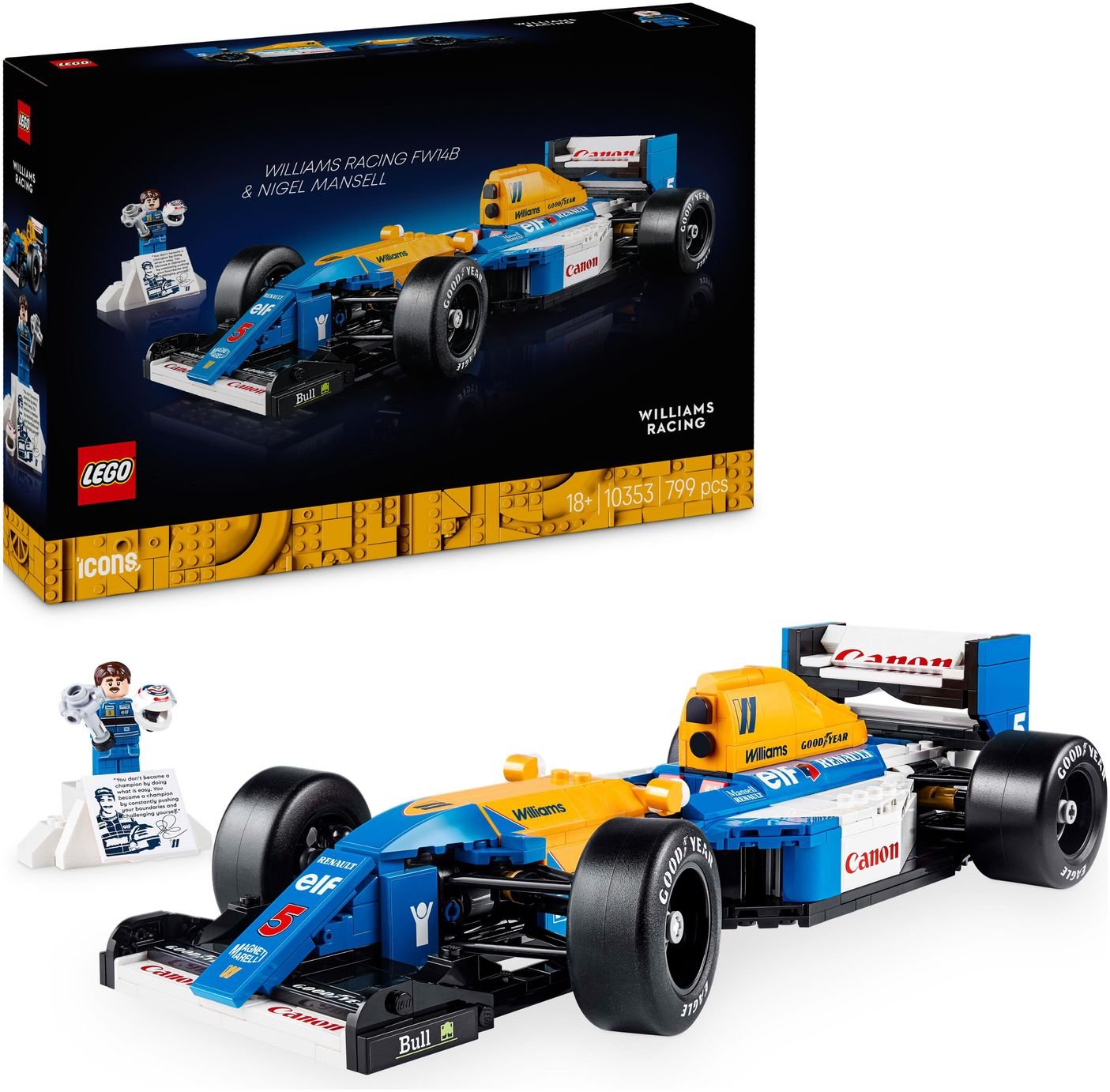 LEGO Icons Williams Racing FW14B & Nigel Mansell Set 10353