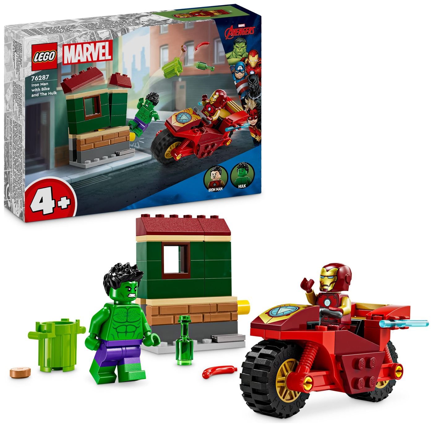 LEGO Marvel Iron Man with Bike and The Hulk Playset 76287
