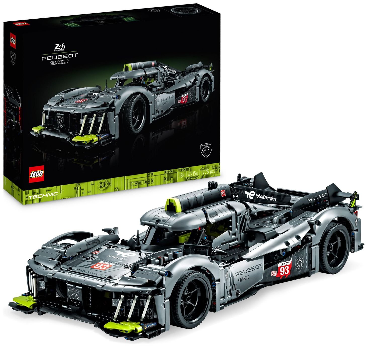 LEGO Technic PEUGEOT 9X8 24H Le Mans Hybrid Hypercar 42156