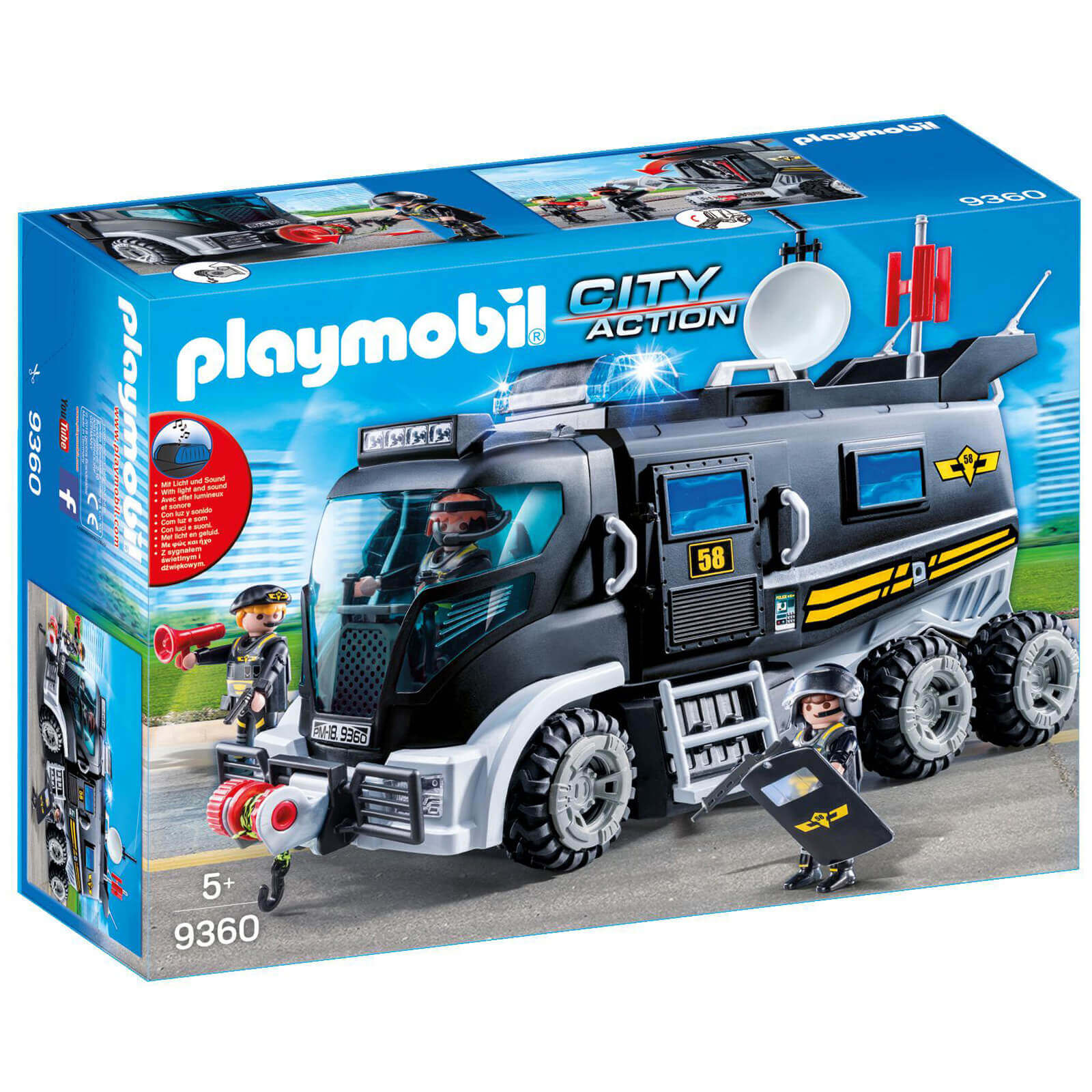 Playmobil City Action SWAT Truck with Working Lights and Sound (9360)