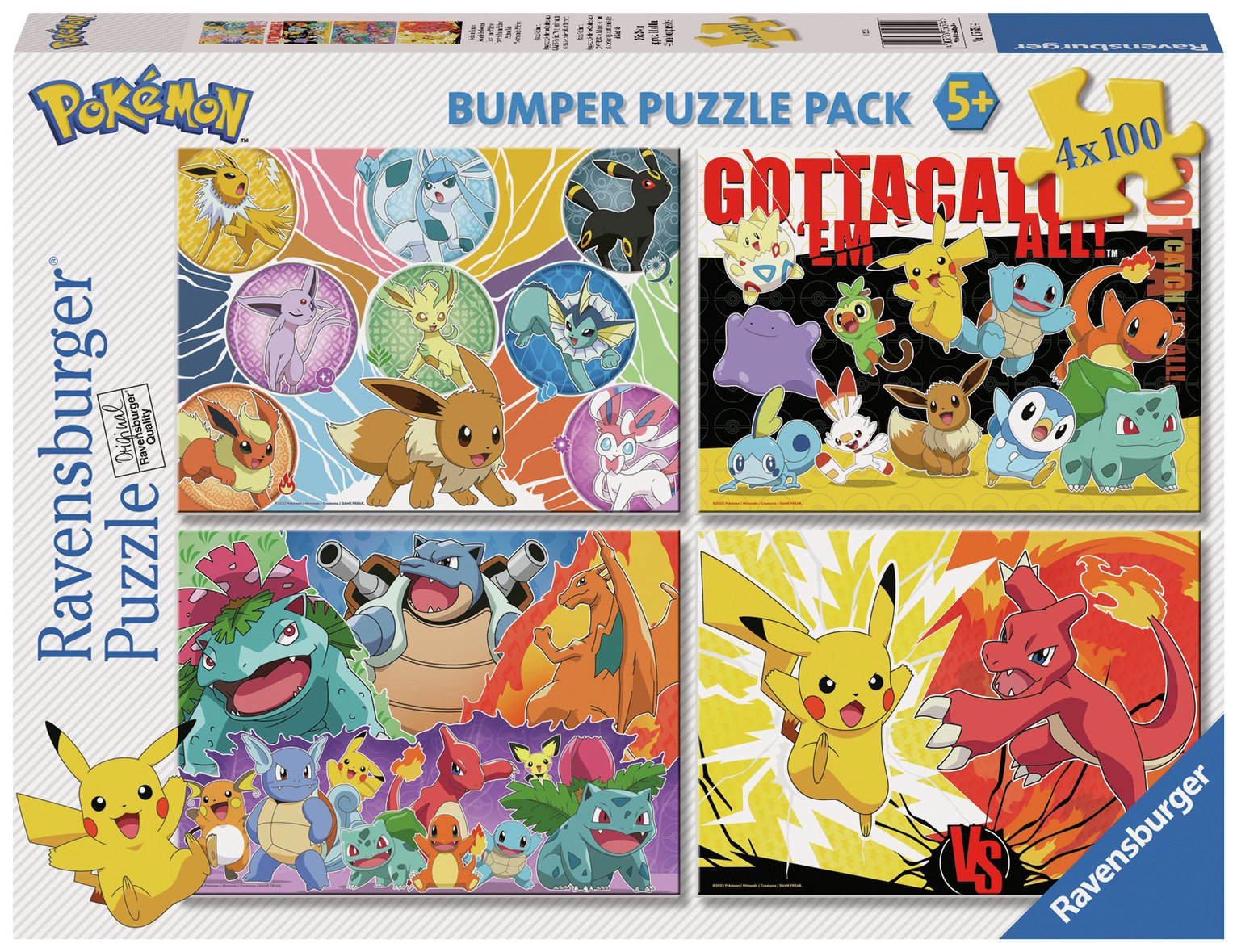 Pokemon 100 Piece Jigsaw Puzzle - Set of 4