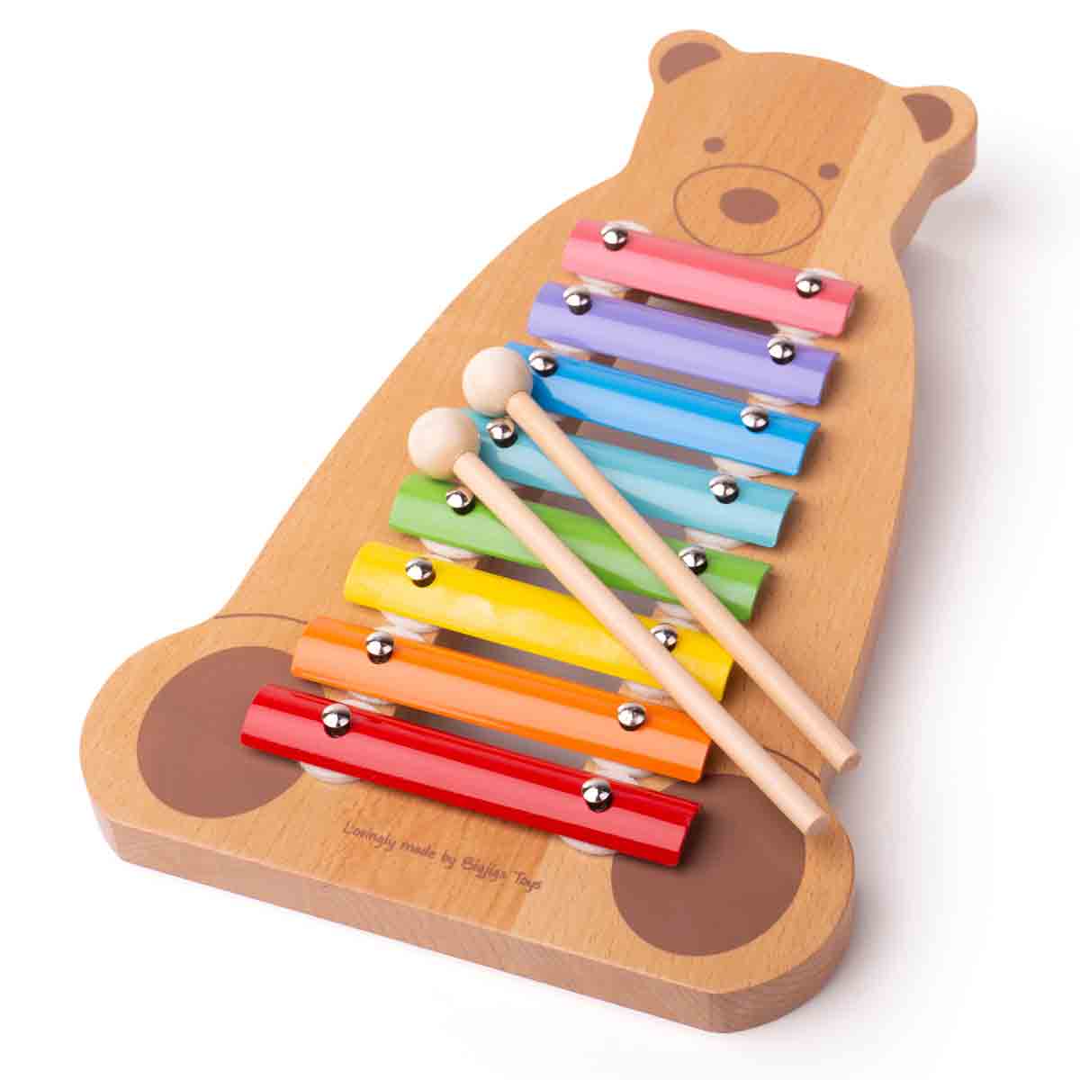 Tidlo Wooden Musical Bear Xylophone, Multi