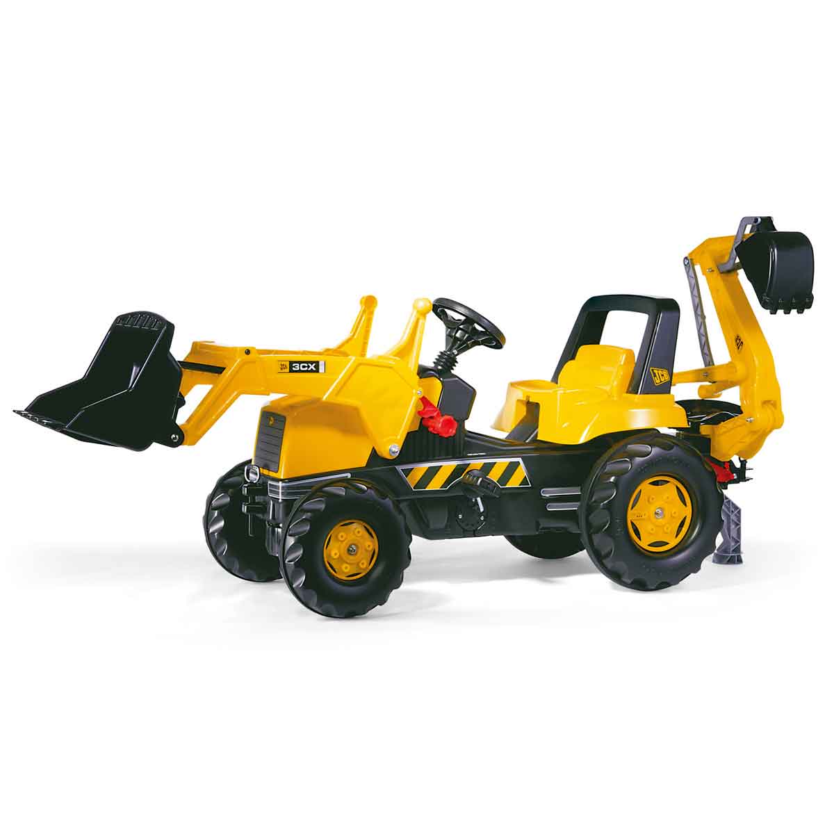 Rolly Toys Ride On JCB Tractor with Frontloader and Rear Excavator, Yellow